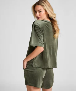 Shorts Velours Pocket - Grün