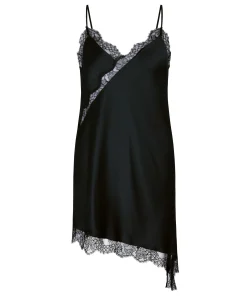 Slipdress Asymmetric - Schwarz