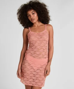 Slipdress aus Allover-Spitze - Rosa