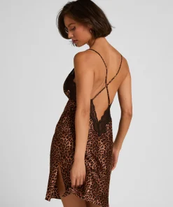 Slipdress Leopard Gabrielle - Schwarz