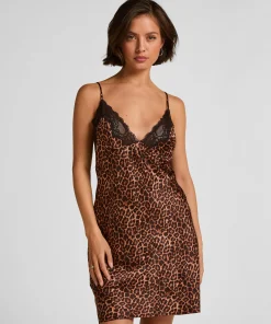 Slipdress Leopard Gabrielle - Schwarz