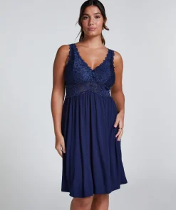 Slipdress Nora Lace - Blau