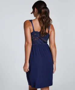 Slipdress Nora Lace - Blau