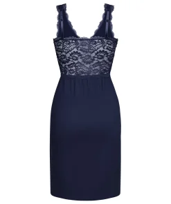 Slipdress Nora Lace - Blau