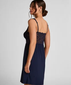 Slipdress Nora Lace - Blau