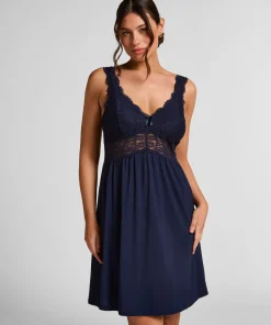 Slipdress Nora Lace - Blau