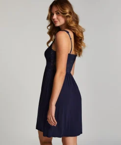 Slipdress Nora Lace - Blau