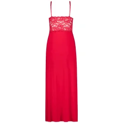Slipdress Nora Lace Long - Rot