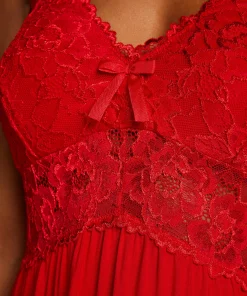 Slipdress Nora Lace - Rot