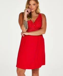 Slipdress Nora Lace - Rot