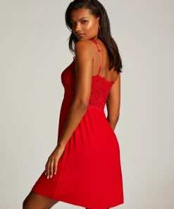 Slipdress Nora Lace - Rot
