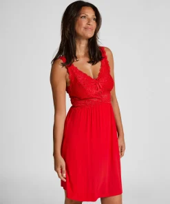 Slipdress Nora Lace - Rot