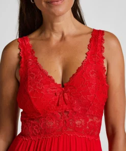 Slipdress Nora Lace - Rot