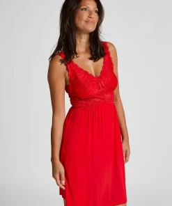 Slipdress Nora Lace - Rot