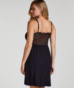 Slipdress Nora Lace - Schwarz