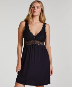 Slipdress Nora Lace - Schwarz