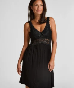 Slipdress Nora Lace - Schwarz