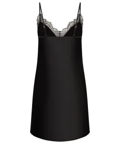 Spitzen-Slipdress - Schwarz