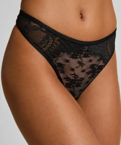 String mit hohem Bein Lou - Schwarz