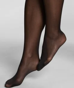 Strümpfe 30 Denier Spitze Anti-Laufmasche - Schwarz