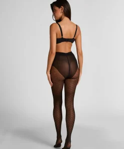 Strumpfhose 30 Denier bedruckt - Schwarz
