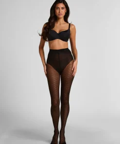 Strumpfhose 30 Denier bedruckt - Schwarz