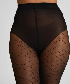 Strumpfhose 30 Denier bedruckt - Schwarz