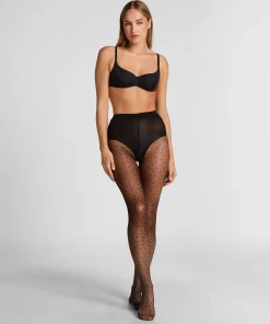 Strumpfhose 15 Denier Dots Anti-Laufmasche - Schwarz