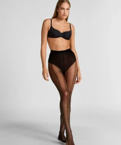 Strumpfhose 15 Denier Graphic Lines - Schwarz