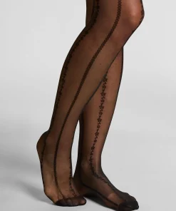 Strumpfhose 15 Denier Graphic Lines - Schwarz