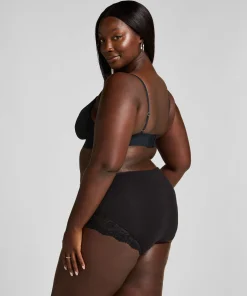 Superslip Maxi aus Spitze - Schwarz