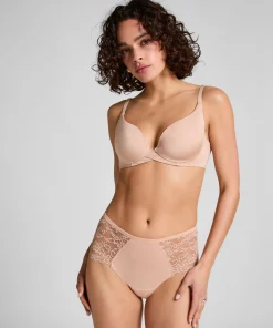 Superslip Midi aus Spitze - Beige