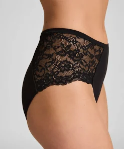 Superslip Midi aus Spitze - Schwarz