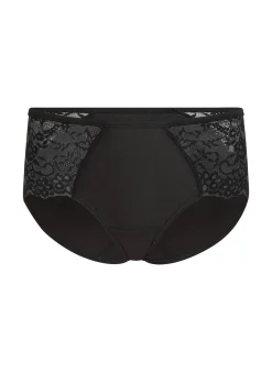 Superslip Midi aus Spitze - Schwarz