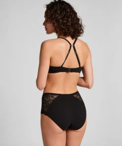 Superslip Midi aus Spitze - Schwarz