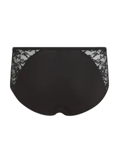 Superslip Midi aus Spitze - Schwarz