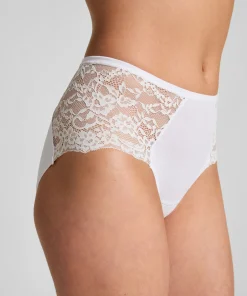 Superslip Midi aus Spitze - Weiß