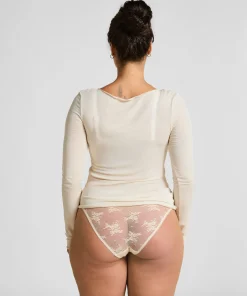 Super Soft Shirt aus Kaschmir-Mix mit U-Boot-Ausschnitt - Weiß
