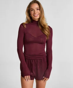 Super Soft Shirt aus Kaschmir-Mix mit Rollkragen - Lila