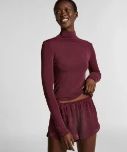 Super Soft Shirt aus Kaschmir-Mix mit Rollkragen - Lila