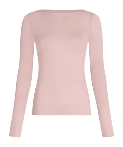 Super Soft Shirt aus Kaschmir-Mix mit U-Boot-Ausschnitt - Rosa