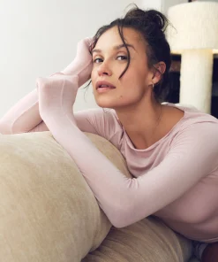 Super Soft Shirt aus Kaschmir-Mix mit U-Boot-Ausschnitt - Rosa