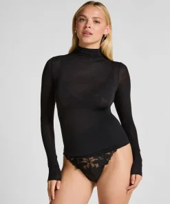 Super Soft Shirt aus Kaschmir-Mix mit Rollkragen - Schwarz