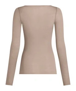Super Soft Shirt aus Kaschmir-Mix mit U-Boot-Ausschnitt - Grau