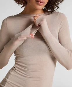 Super Soft Shirt aus Kaschmir-Mix mit U-Boot-Ausschnitt - Grau