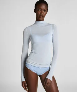 Super Soft Shirt aus Kaschmir-Mix mit Rollkragen - Blau