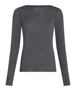 Super Soft Shirt aus Kaschmir-Mix mit U-Boot-Ausschnitt - Grau