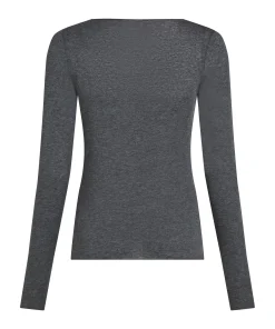 Super Soft Shirt aus Kaschmir-Mix mit U-Boot-Ausschnitt - Grau