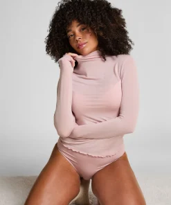 Super Soft Shirt aus Kaschmir-Mix mit Rollkragen - Rosa