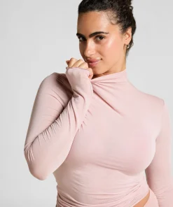 Super Soft Shirt aus Kaschmir-Mix mit Rollkragen - Rosa